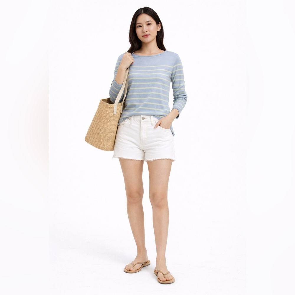 Vineyard Vines Blue and Mint Green Striped Top